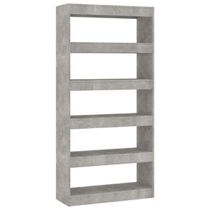 vidaXL Book Cabinet/Room Divider Concrete Grey 80x30x166 cm Engineered Wood