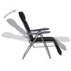 vidaXL Folding Garden Chairs with Cushions 2 pcs Black
