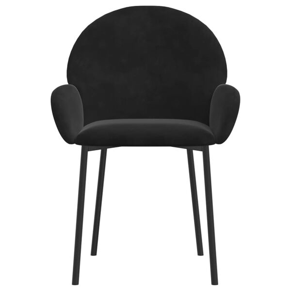 vidaXL Dining Chairs 2 pcs Black Velvet