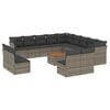 vidaXL 14 Piece Garden Sofa Set with Cushions Grey Poly Rattan
