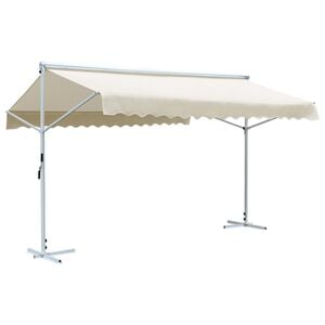 vidaXL Awning | Cream | Polyester fabric with PU coating and powder-coated steel
