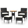vidaXL 5 Piece Garden Lounge Set Poly Rattan Black