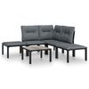 vidaXL 6 Piece Garden Lounge Set Black and Grey Poly Rattan