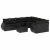 vidaXL 10 Piece Garden Sofa Set with Cushions Black Poly Rattan
