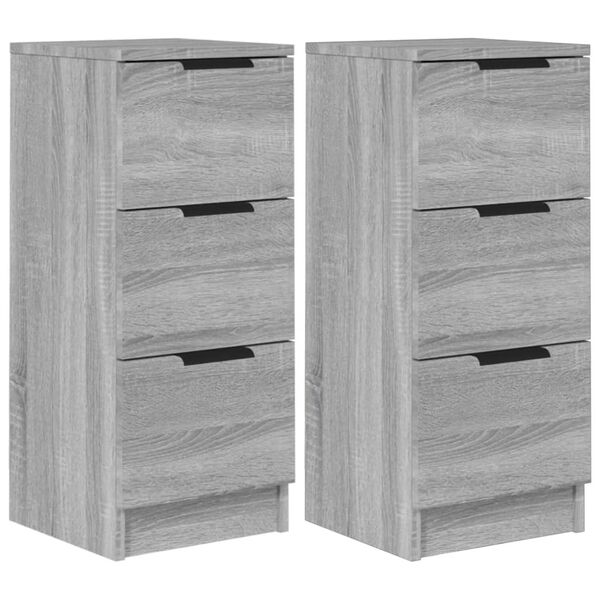 vidaXL Sideboards 2 pcs Grey Sonoma 30x30x70 cm Engineered Wood