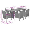 vidaXL 7 Piece Garden Dining Set with Cushions Black Poly Rattan