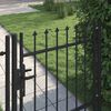 vidaXL Fence Gate Single Door with Spike Top Steel 1x1 m Black