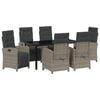 vidaXL Garden Dining Set 7 pcs Grey Poly Rattan