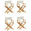 vidaXL 4 Piece Folding Chairs Cream White Fabric