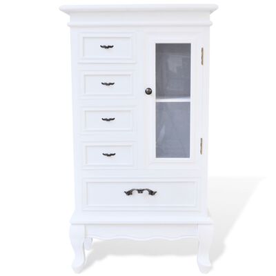 vidaXL Cabinet with 5 Drawers 2 Shelves White