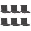 vidaXL Lowback Chair Cushions 6 pcs Melange Anthracite 100x50x7 cm