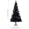 vidaXL Artificial Pre-lit Christmas Tree with Stand Black 150 cm PVC