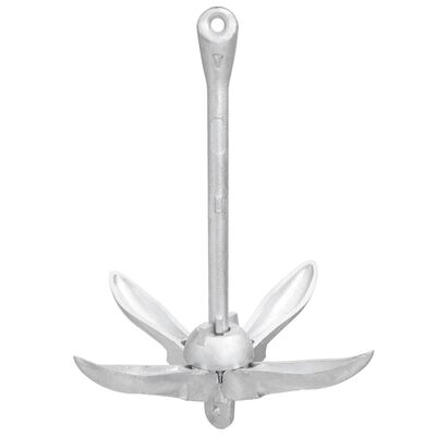 vidaXL Folding Anchor Silver 3.2 kg Malleable Iron