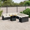 vidaXL 11 Piece Garden Sofa Set with Cushions Black Poly Rattan