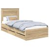 vidaXL Bed Frame with Drawer Sonoma Oak 90 x 190 cm Engineer Wood
