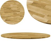 vidaXL Table Top Solid Oak Wood Round 23 mm 600 mm