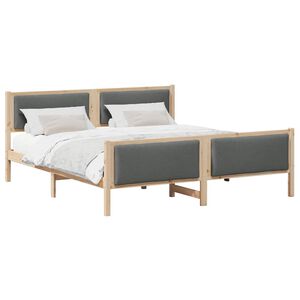 vidaXL Bed Frame with Headboard Dark Grey 180 x 200 cm Fabric