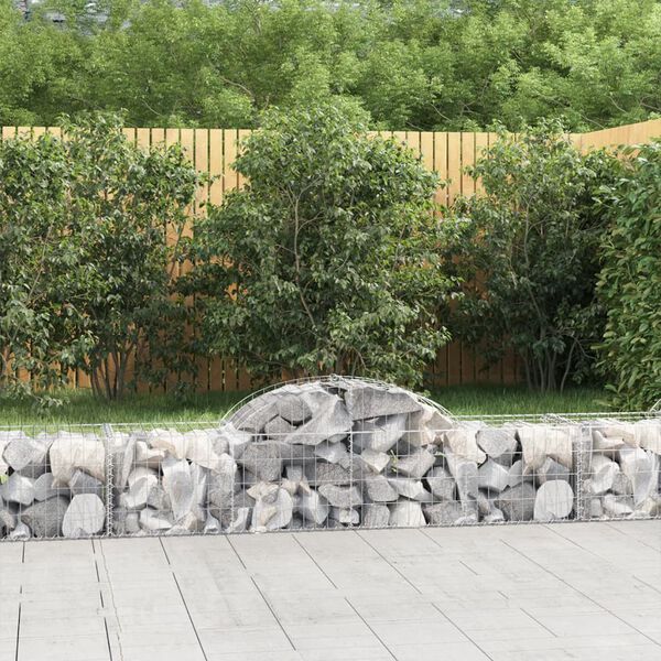 vidaXL Arched Gabion Baskets 14 pcs 200x50x40/60 cm Galvanised Iron