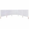 vidaXL 5-panel Wind Screen Fabric 600x80 cm Sand White