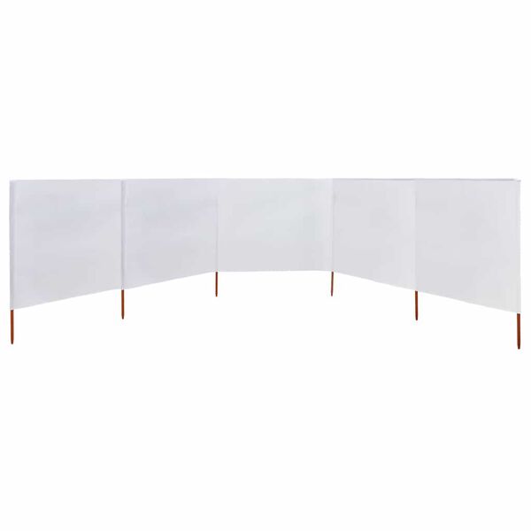 vidaXL 5-panel Wind Screen Fabric 600x80 cm Sand White
