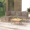 vidaXL 5 Piece Garden Lounge Set with Taupe Cushions Bamboo