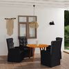 vidaXL 5 Piece Garden Dining Set Black