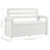 vidaXL Garden Storage Bench 132.5 cm Plastic White