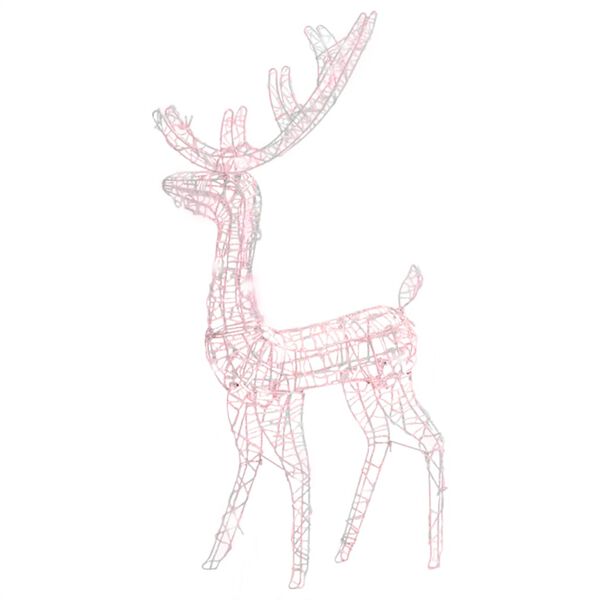 vidaXL Acrylic Reindeer Christmas Decoration 140 LEDs 120cm Warm White