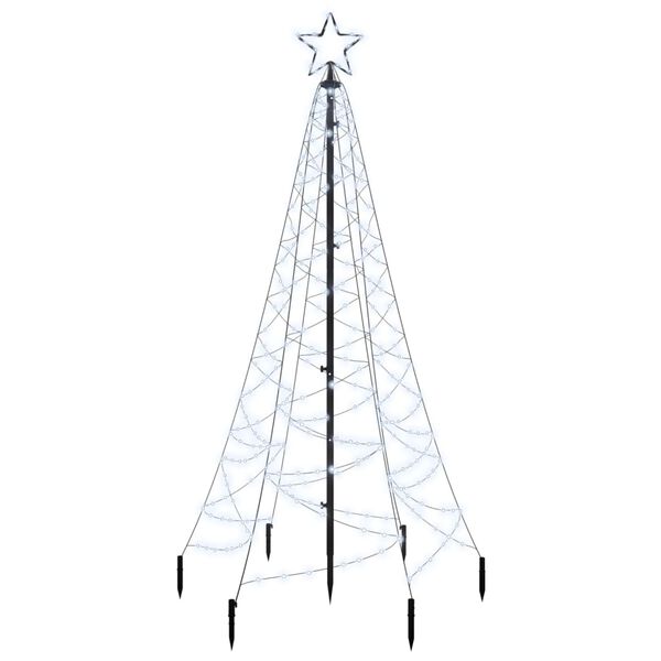 vidaXL Christmas Tree with Spike Cold White 200 LEDs 180 cm