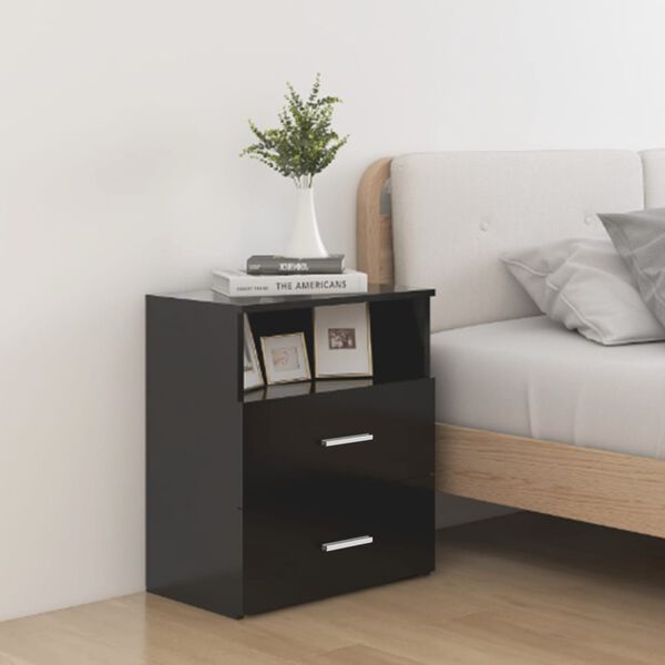 vidaXL Bed Cabinet Black 50x32x60 cm