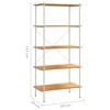 vidaXL 5-Tier Shelving Unit White and Oak 80x40x163 cm