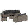 vidaXL 9 Piece Garden Sofa Set with Cushions Grey Poly Rattan