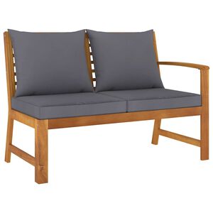 vidaXL Garden Bench 114.5 cm with Dark Grey Cushion Solid Acacia Wood