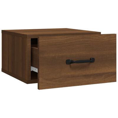 vidaXL Wall-mounted Bedside Cabinets 2 pcs Brown Oak 35x35x20 cm