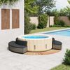 vidaXL Hot Tub Surround Grey Poly Rattan and Solid Wood Acacia