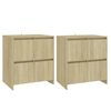vidaXL Sideboards 2 pcs Sonoma Oak 70x41x75 cm Engineered Wood