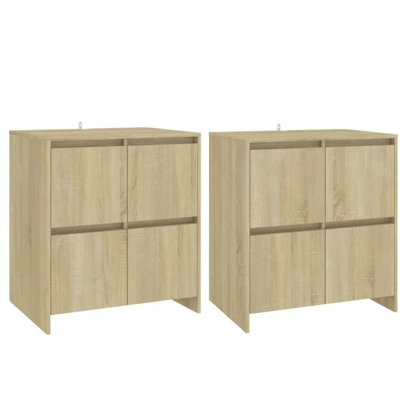 vidaXL Sideboards 2 pcs Sonoma Oak 70x41x75 cm Engineered Wood