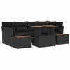 vidaXL Garden Sofa Set with Storage 7 pcs Black Poly rattan