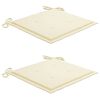 vidaXL Garden Chairs 2 pcs with Cream Cushions Solid Teak Wood