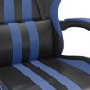 vidaXL Gaming Chair with Footrest Black and Blue Faux Leather