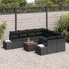 vidaXL Garden Sofa Set 9 pcs Black