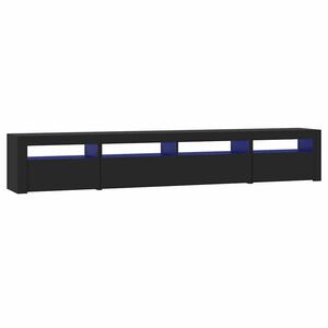 vidaXL TV Cabinet with LED Lights Black 240x35x40 cm