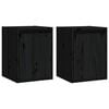 vidaXL Wall Cabinets 2 pcs Black 30x30x40 cm Solid Wood Pine