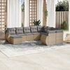 vidaXL 10 Piece Garden Sofa Set with Cushions Beige Poly Rattan