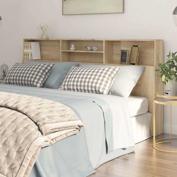 vidaXL Headboard Cabinet Sonoma Oak 200x19x103.5 cm