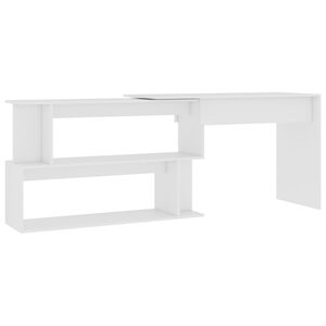 vidaXL Desk | White | Engineered Wood | 200x50x76 cm | Rotatable | Desk
