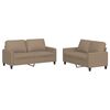 vidaXL 2 Piece Sofa Set with Cushions Cappuccino Faux Leather