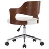 vidaXL Swivel Dining Chairs 4 pcs White Bent Wood and Faux Leather
