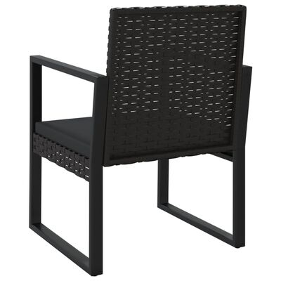 vidaXL Garden Armchair with Cushion Black Poly Rattan