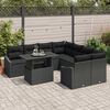 vidaXL Garden Sofa Set with Storage 9 pcs Black Poly rattan